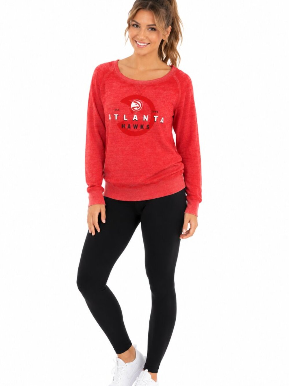 NBA Atlanta Hawks Red Scoop Neck Pullover Sweatshirt